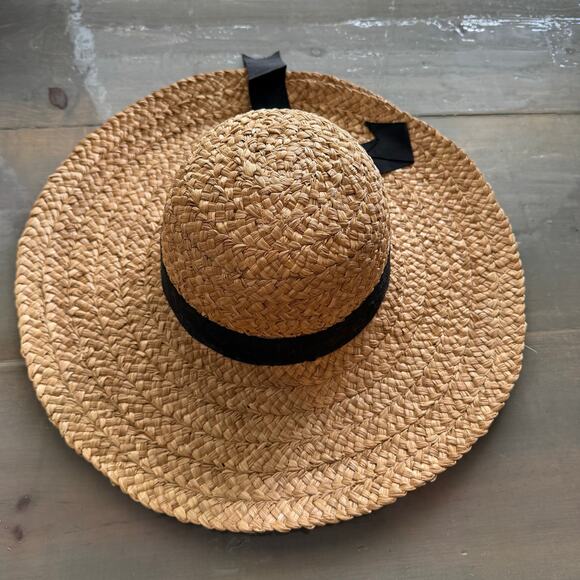 Natural Vintage Bow Back Straw Hat - Picture 5 of 10